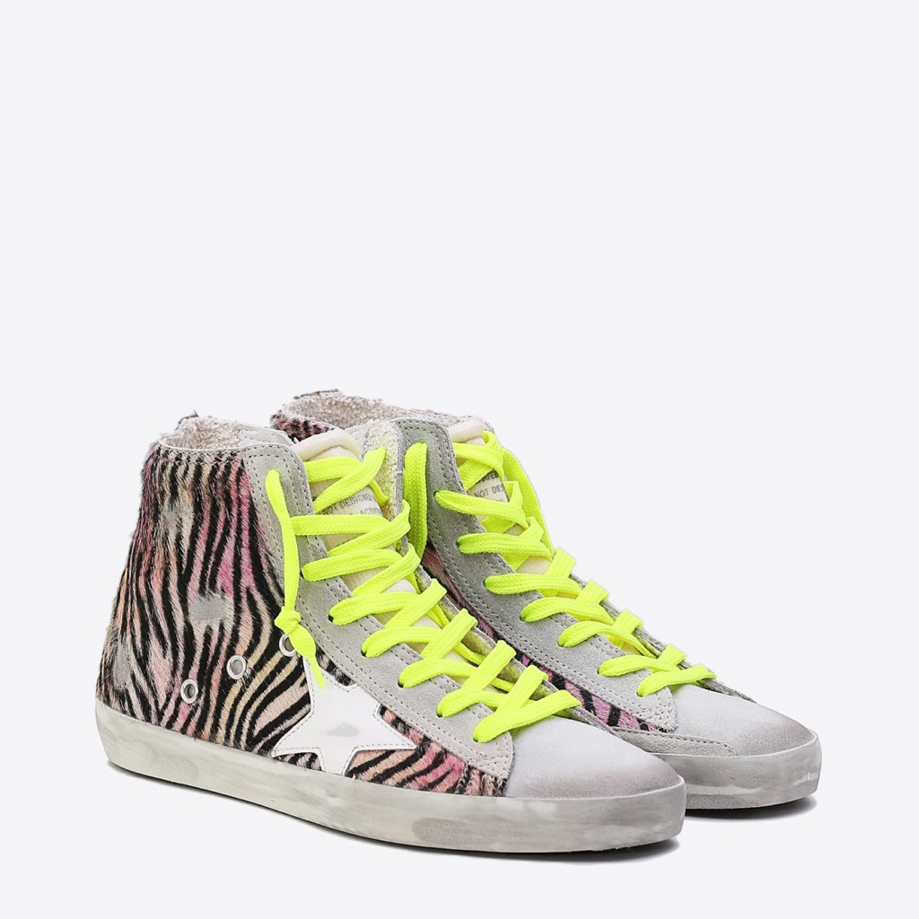 Golden Goose Multicolor Zebra White Star Sneakers
